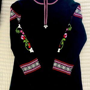 Hanna Andersson Half-Zip Black Mock Neck Sweater